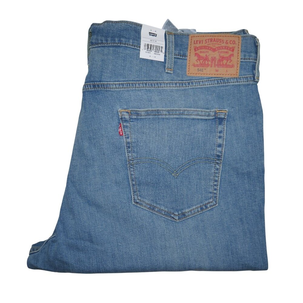 Levis 541 Athletic Fit Jeans Men's Size 46x34 Light Wash Stretch Denim NWT